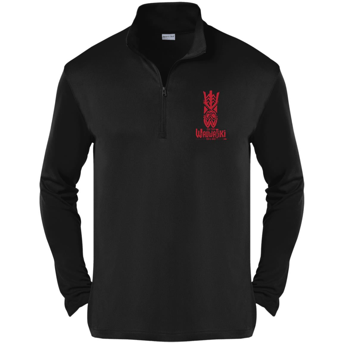 Tiki Mask Bar & Grill 1/4-Zip Pullover - Red