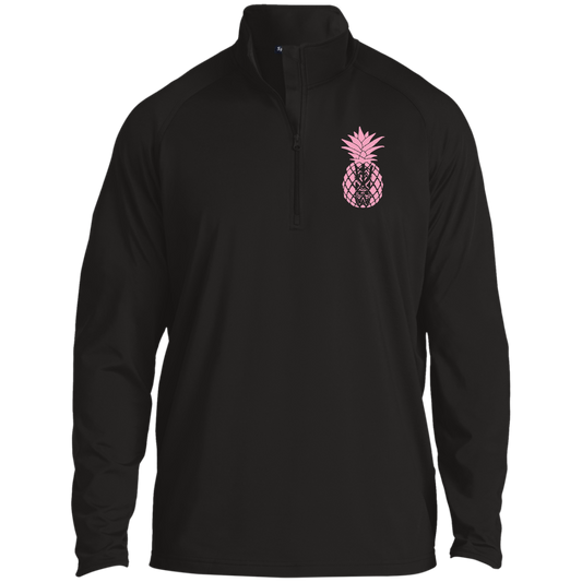 Tiki Pineapple 1/2 Zip Pullover - Pink